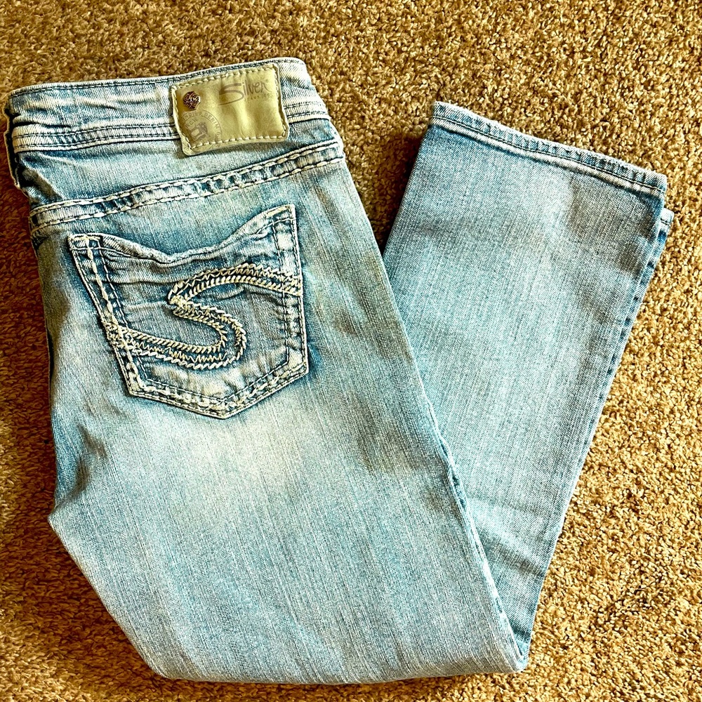 Silver Jean Capris